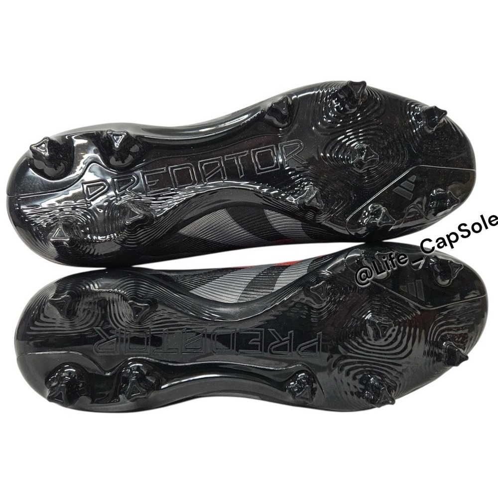 Size 7 Adidas Soccer Cleats Predator League Black Red FG/MG ID1328 Mens New - Picture 7 of 9